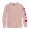 Carhartt Women's SLEEVE LOGO LONG-SLEEVE T-SHIRT Ash Rose