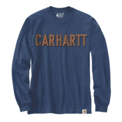 Carhartt WORKWEAR LOGO LONG SLEEVE T-SHIRT Dark Cobalt Blue Heather