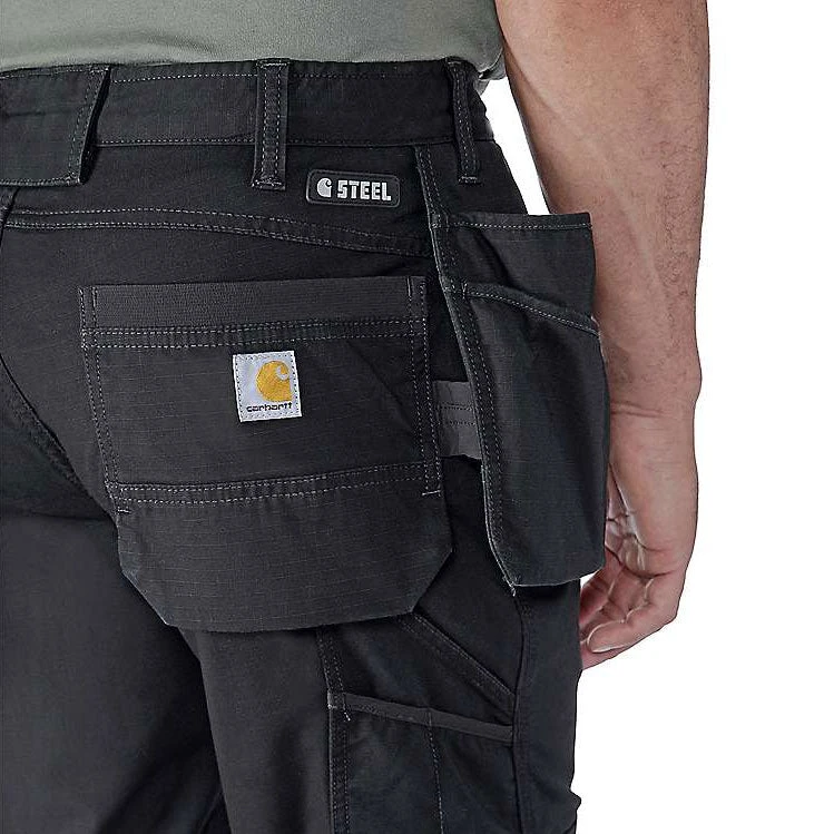Carhartt STEEL RIPSTOP MULTI-POCKET WORK PANTS Black - Image 7