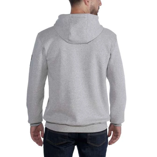Carhartt Midweight Signature Sleeve Logo Hoodie Heather Grey - Image 4