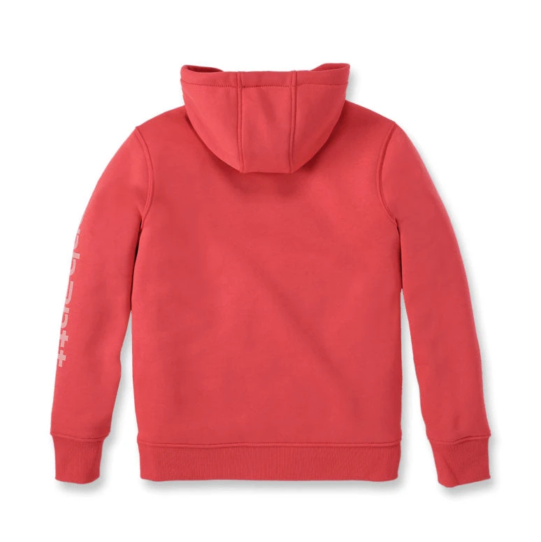 Carhartt WOMENS CLARKSBURG SLEEVE LOGO HOODIE Bittersweet - Image 2