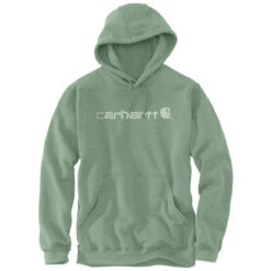 Carhartt Signature Logo Midweight Hoodie Loden Frost Heather