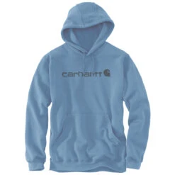 Carhartt Signature Logo Midweight Hoodie Coastal Heather