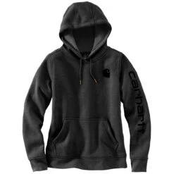 Carhartt WOMENS CLARKSBURG SLEEVE LOGO HOODIE Carbon Heather