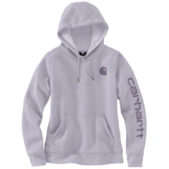 Carhartt WOMENS CLARKSBURG SLEEVE LOGO HOODIE Lilac Haze