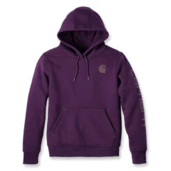 Carhartt WOMENS CLARKSBURG SLEEVE LOGO HOODIE Eggplant
