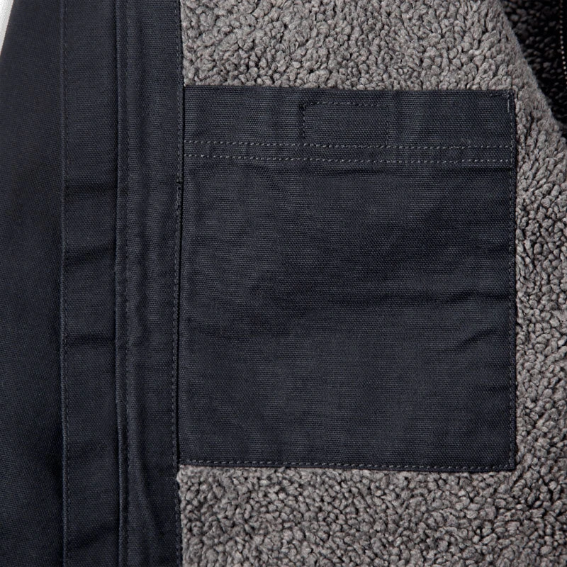 Carhartt WASHED DUCK SHERPA-LINED JACKET Black - Image 3