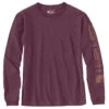 Carhartt Women's SLEEVE LOGO LONG-SLEEVE T-SHIRT Blackberry Heather