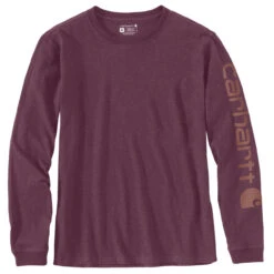 Carhartt Women's SLEEVE LOGO LONG-SLEEVE T-SHIRT Blackberry Heather