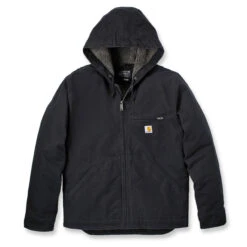 Carhartt WASHED DUCK SHERPA-LINED JACKET Black
