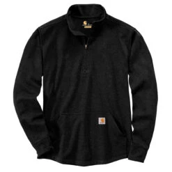 Carhartt HEAVYWEIGHT 1/2 ZIP THERMAL SHIRT Black