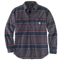 Carhartt HAMILTON RUGGED FLEX® FLANNEL FLEECE-LINED SHIRT Shadow Stripe