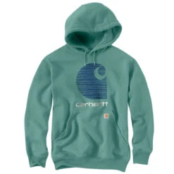 Carhartt RAIN DEFENDER MIDWEIGHT C LOGO HOODIE Slate Green Heather
