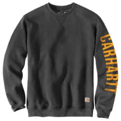 Carhartt CREWNECK SLEEVE LOGO SWEATSHIRT Carbon Heather