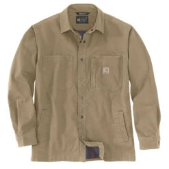Carhartt CANVAS FLEECE LINED SHIRT JACKET Dark Khaki