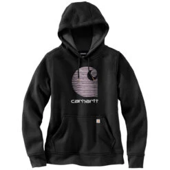 Carhartt WOMENS RAIN DEFENDER C LOGO HOODIE Black