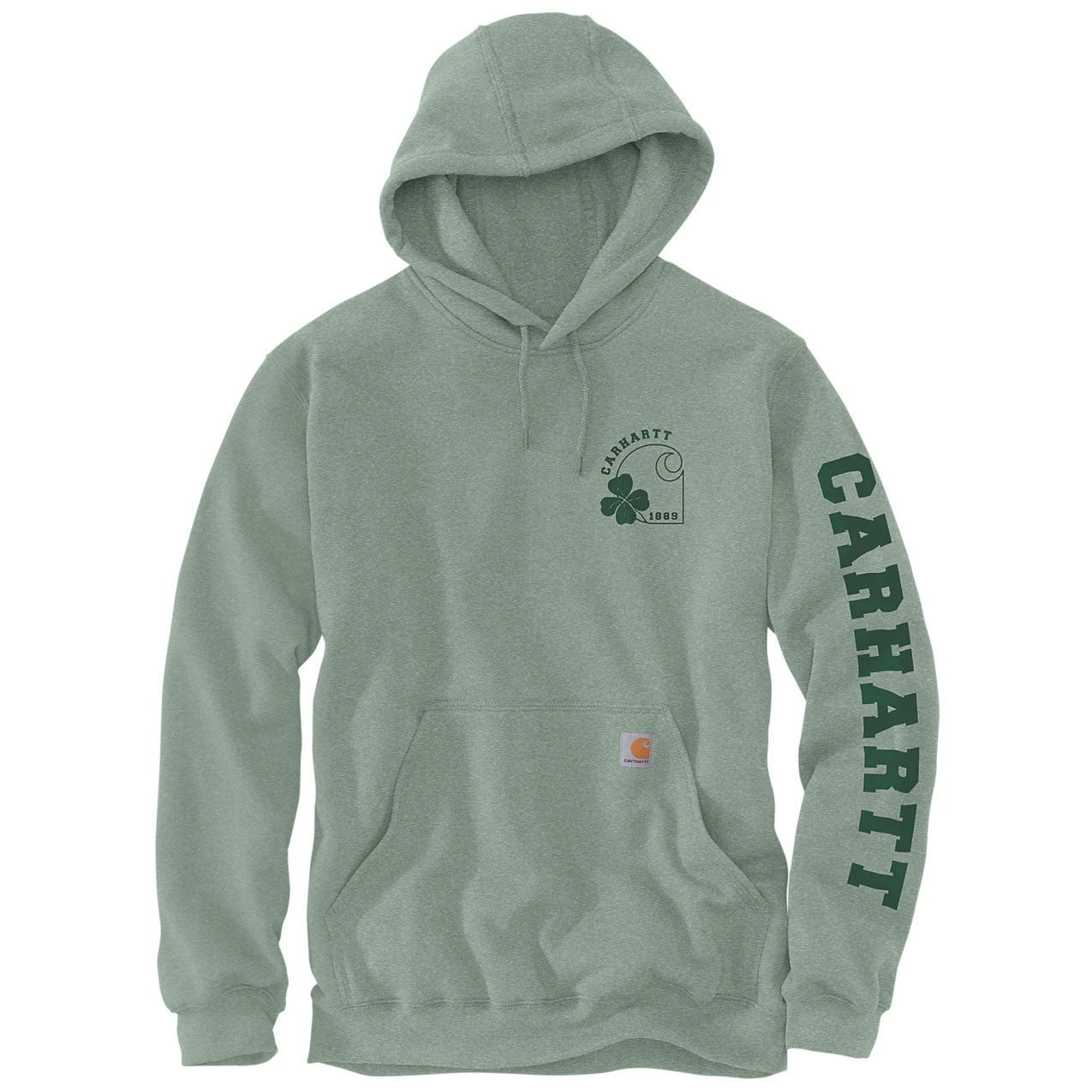 Carhartt SHAMROCK MIDWEIGHT SLEEVE GRAPHIC HOODIE Jade Heather