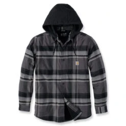 Carhartt FLEECE LINED HOODED FLANNEL SHIRT JAC Black