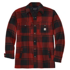 Carhartt HEAVYWEIGHT FLANNEL SHERPA-LINED SHIRT JAC Bordeaux Heather