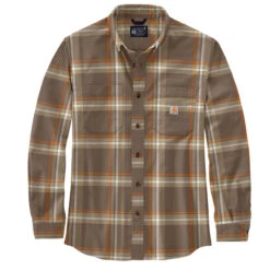 Carhartt LONG-SLEEVE PLAID FLANNEL SHIRT Chestnut