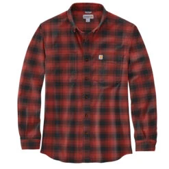 Carhartt LONG-SLEEVE PLAID FLANNEL SHIRT Bordeaux Heather