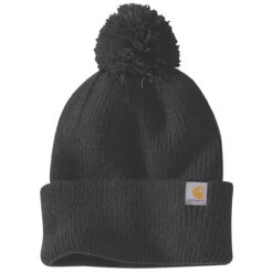 Carhartt RIB KNIT POM POM BEANIE Black