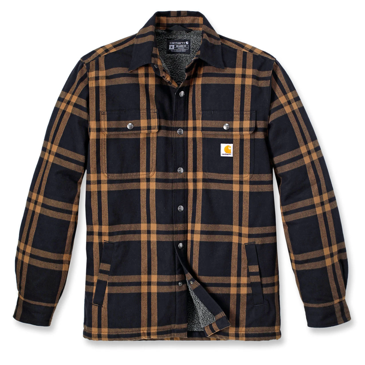 Carhartt HEAVYWEIGHT FLANNEL SHERPA-LINED SHIRT JAC Black