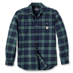Carhartt LOOSE FIT HEAVYWEIGHT PLAID FLANNEL SHIRT Frosted Balsam