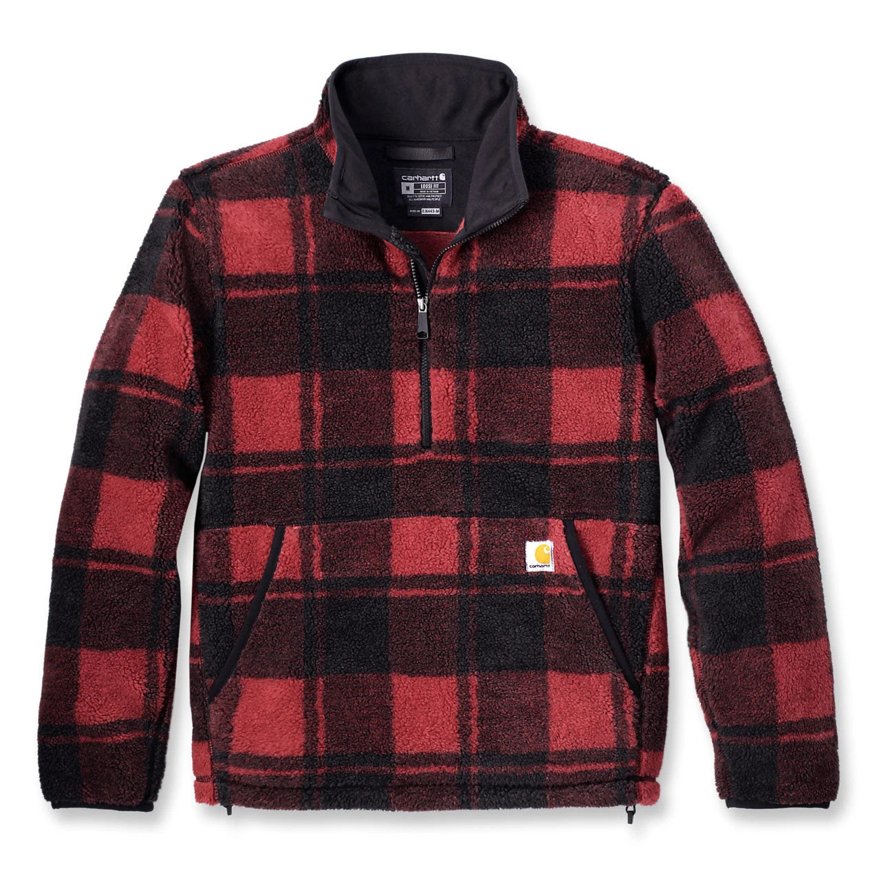Carhartt LOOSE FIT FLEECE PULLOVER Crabapple/Black Plaid
