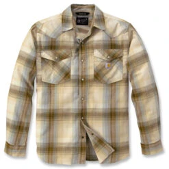 Carhartt MONTANA LONG SLEEVE PLAID SHIRT Chalk