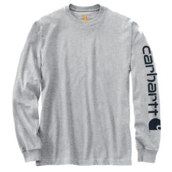 Carhartt SIGNATURE SLEEVE LOGO LONG-SLEEVE T-SHIRT Heather Grey
