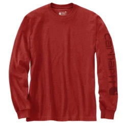 Carhartt SIGNATURE SLEEVE LOGO LONG-SLEEVE T-SHIRT Chili Pepper Heather