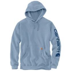 Carhartt MIDWEIGHT SLEEVE LOGO HOODIE Neptune/Dew Drop
