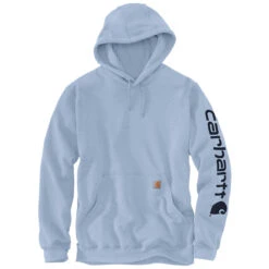 Carhartt MIDWEIGHT SLEEVE LOGO HOODIE Fog Blue