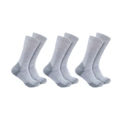 Carhartt MIDWEIGHT COTTON BLEND CREW SOCK 3 Pack Heather Grey