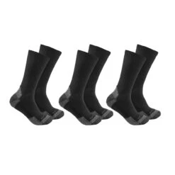 Carhartt MIDWEIGHT COTTON BLEND CREW SOCK 3 Pack Black