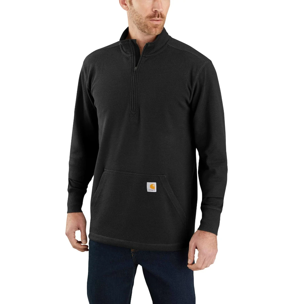 Carhartt HEAVYWEIGHT 1/2 ZIP THERMAL SHIRT Black - Image 2