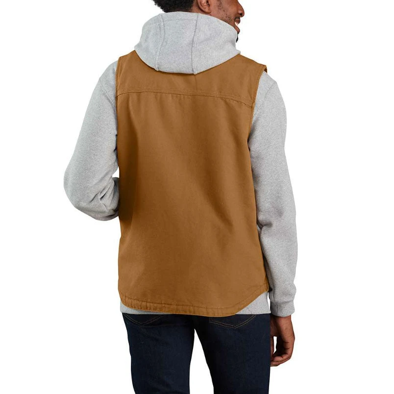 LOOSE FIT WASHED DUCK SHERPA-LINED MOCK-NECK VEST Carhartt Brown - Image 3